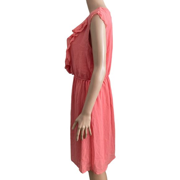 Soho Apparel Dress Womens 14 Peach Sleeveless Ruffled Blouson - Picture 8 of 9